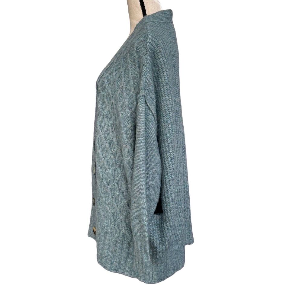 Black Tape Plus SZ 1X-Large Cardigan Button-Up Cable Knit Long Sleeve Stretch - Picture 5 of 8